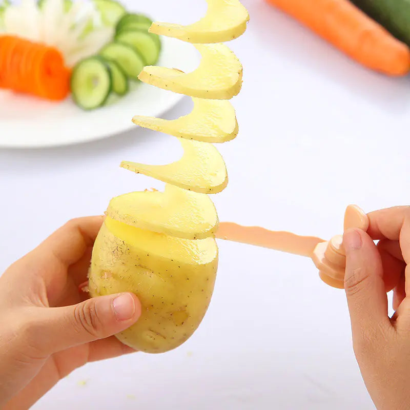 Creative Vegetable Roll Flower Vase and Manual Slicer